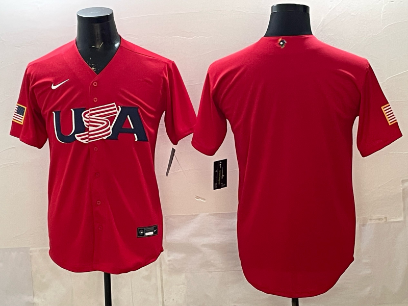 Men 2026 World Cub USA blank red Nike MLB Jersey 001